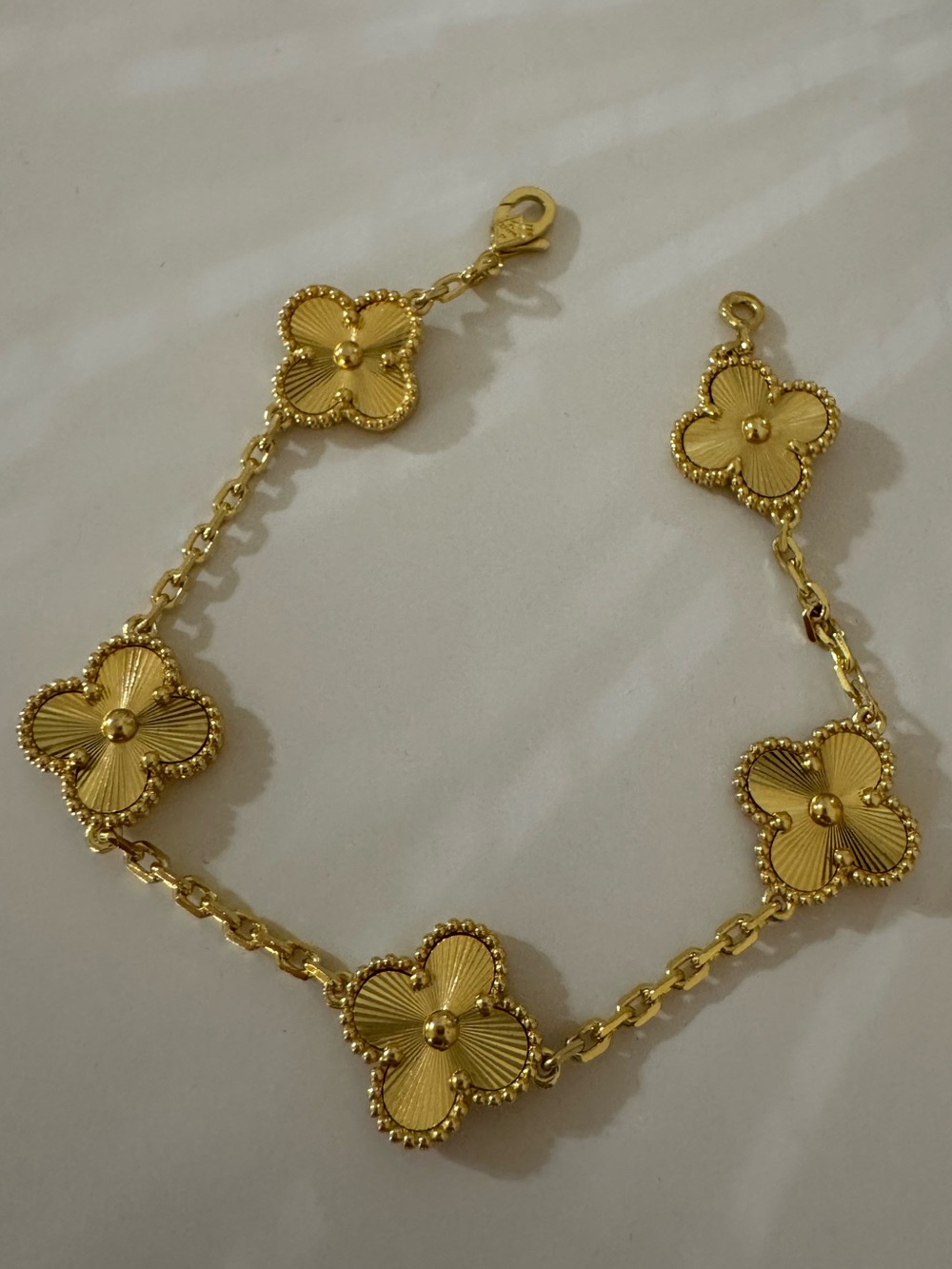 Gold Floral Four-Petal Bracelet - Women's Jewelry